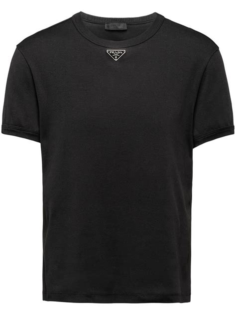 prada mens black t shirt|prada cettire men's shirt.